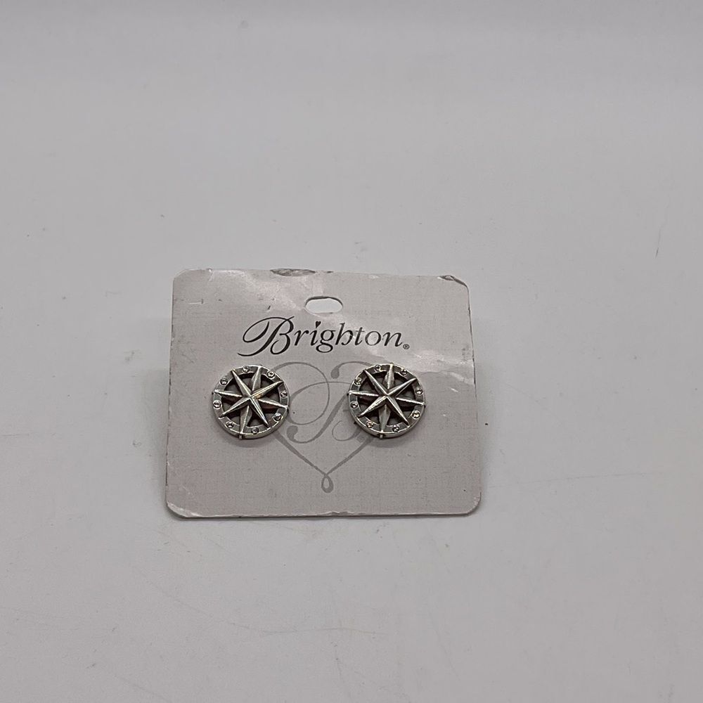 Brighton Anchor and Soul Silver Stud Earrings